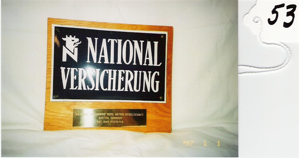 National Allgemeine Versicherung. Stettin, German