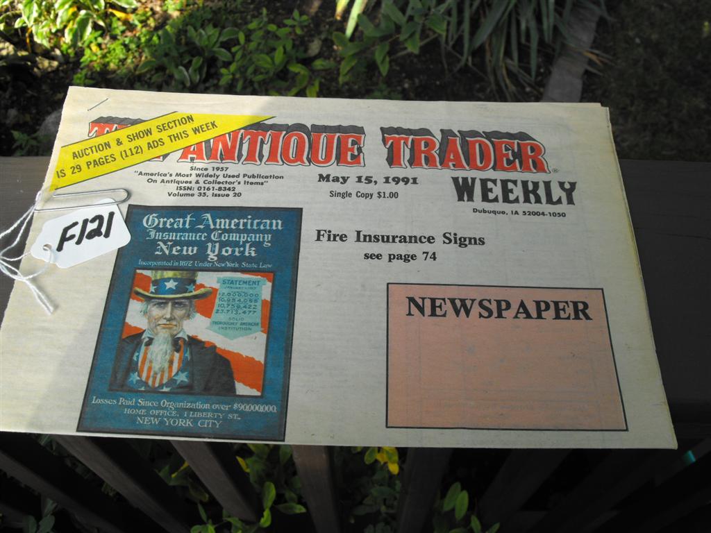 Article and front page of Antique Trader. May 15,