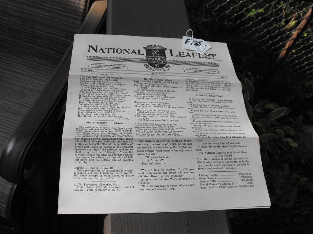 Pamphlet. National Leaflet. Published by the Nat