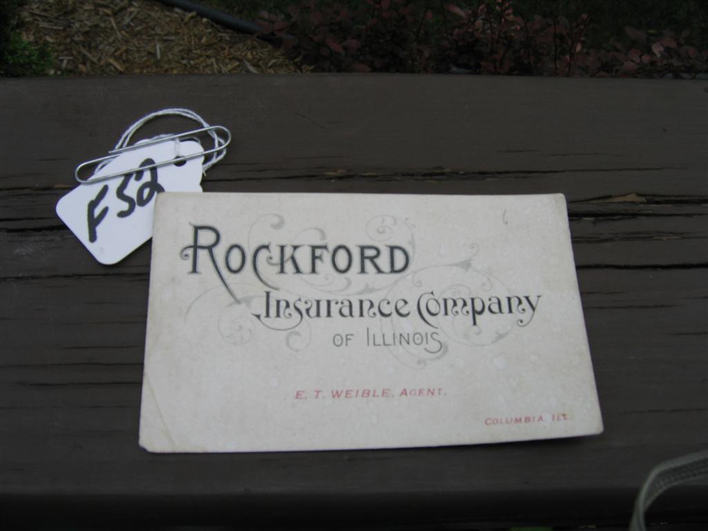 Trade Card. Rockford Insurance Company of Illinoi
