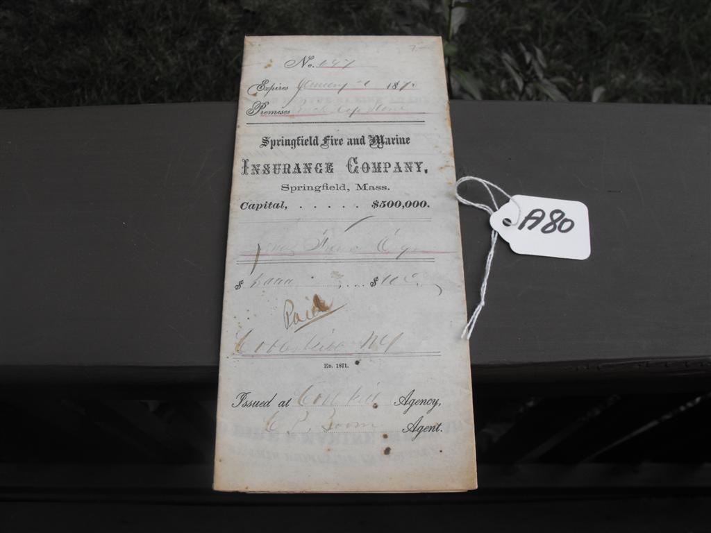 Springfield Fire and Marine Insurance Company Poli