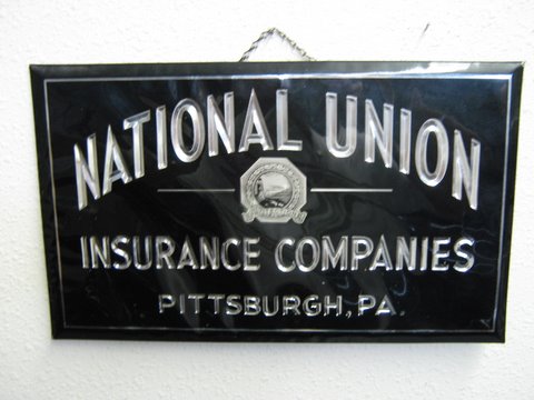 National Union Ins Co. - Pittsburg, PA, Tin sign 9