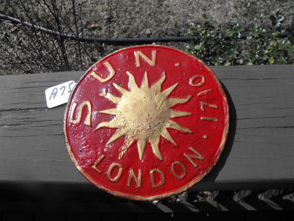Sun Insurance, London 1710. Reproduction Fire Mark