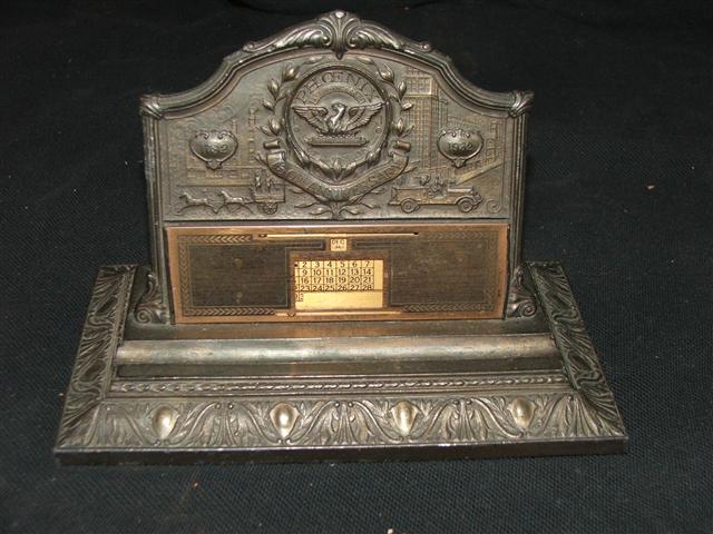Heavy Bronze desk calendar/ pen holder made for th