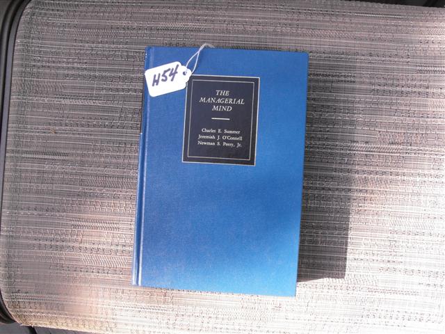 Book. The Managerial Mind. Science and Theory in