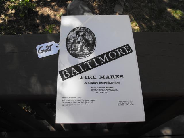 Pamphlet. Baltimore Fire Marks, A Short Introduct