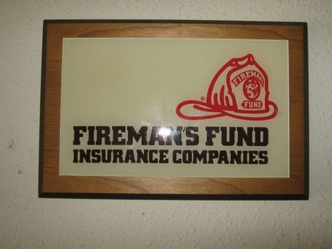 Firemans Fund Insurance Companies Plaque. Encased