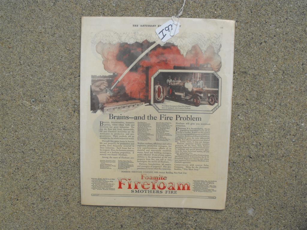Foamite Firefoam Advertisement from The Saturday E
