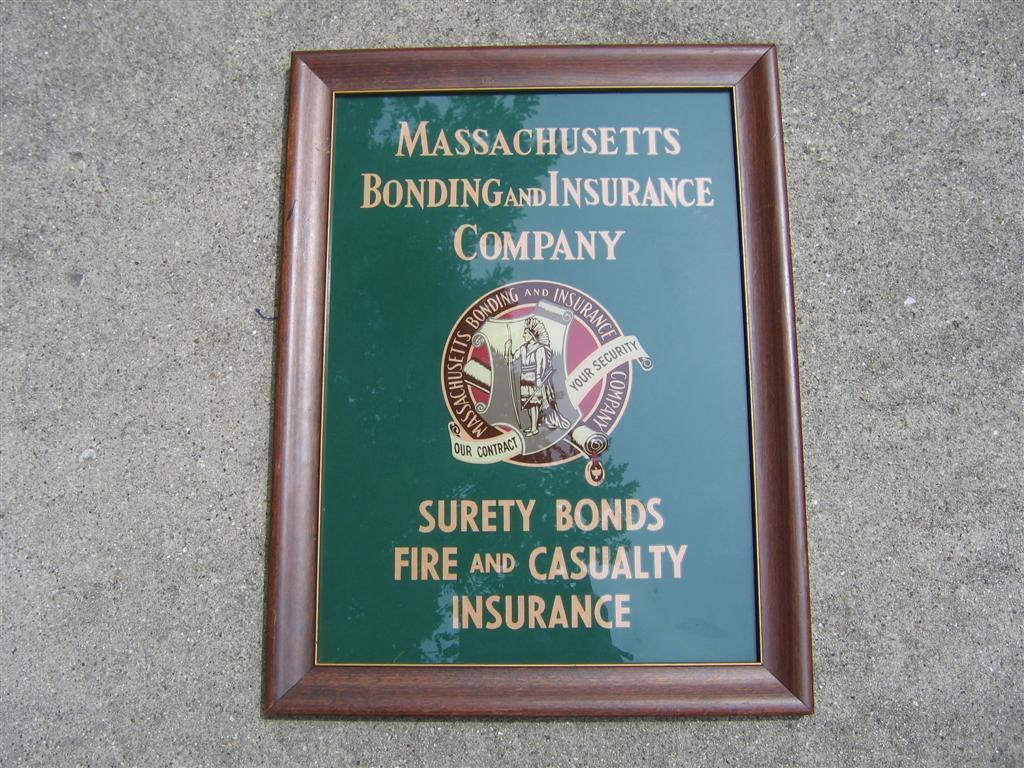 Massachusetts Bonding and Insurance Company Sign.