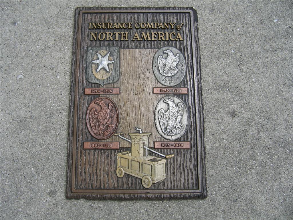 Insurance Company of North America Plaque. Compos