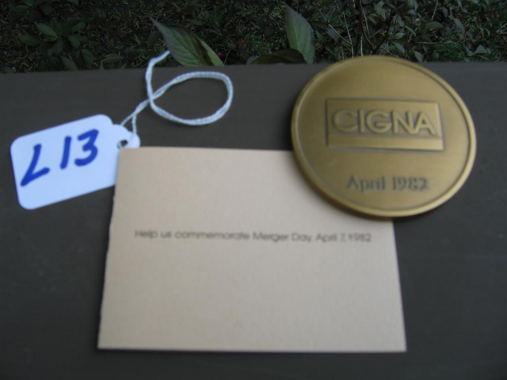 CIGNA memento to recognize the merger between INA