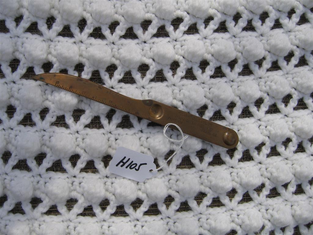 Letter Opener. Brass. 6 inch ruler also. Frank