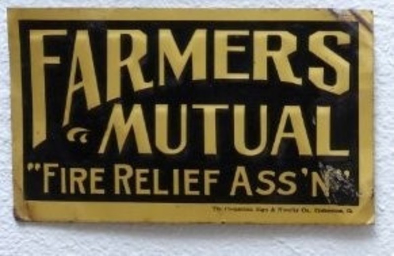 Farmers Mutual, Fire Relief Ass'n. Tinned Sheet I
