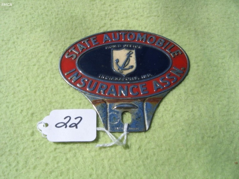 State Automobile Insurance Assn. Auto Badge.