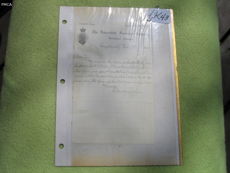 Two Letters on The Lancashire Insurance Company of