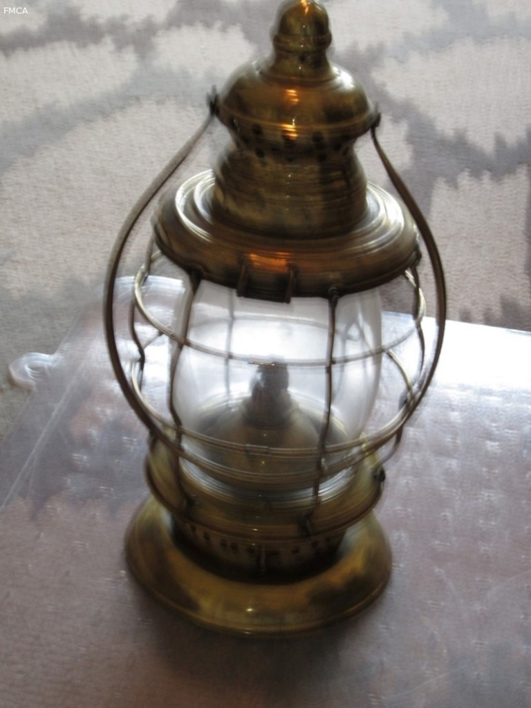 Globe Lantern. Round Bail, Clear Glass. Used by