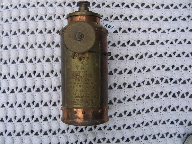Petrolex Fire Extinguisher. Copper. Reed and Cam