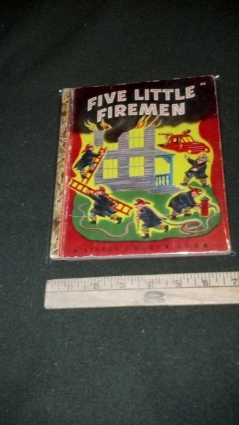 Golden Book- Five Little Firemen-7ΓÇ¥ x 8ΓÇ¥ book