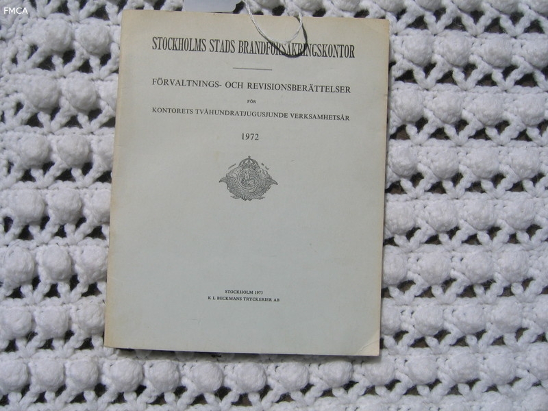 Stockholms Stads Brandforsakringskontor. Pamphlet