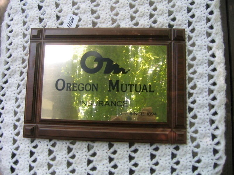 Oregon Mutual Insurance. Plaque. Wood with Fancy