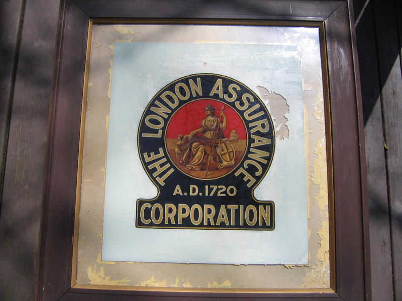 London Assurance. London, England. Reverse Glass