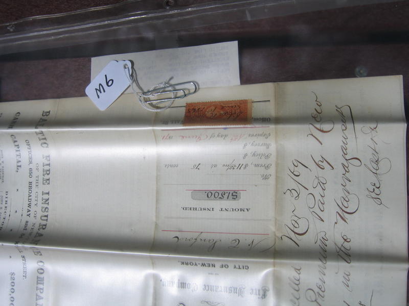 Reverse Side of Baltic Fire Insurance Policy