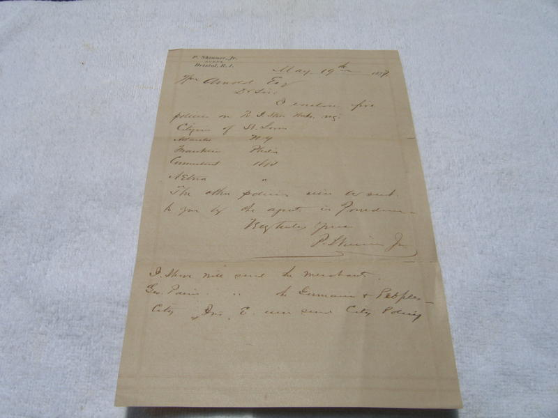 Reverse Side. Handwritten Letter from P. Skinner,