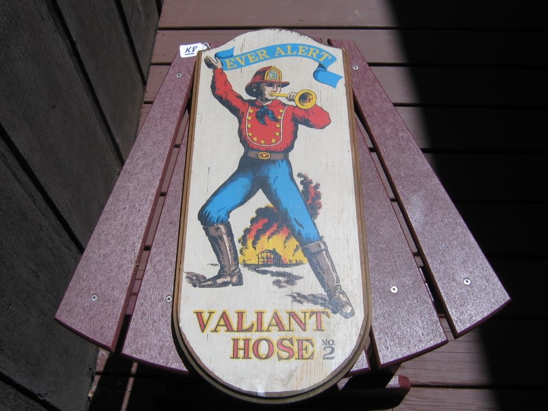 Solid Wood Fireman Sign. Sticker on Back says Yor