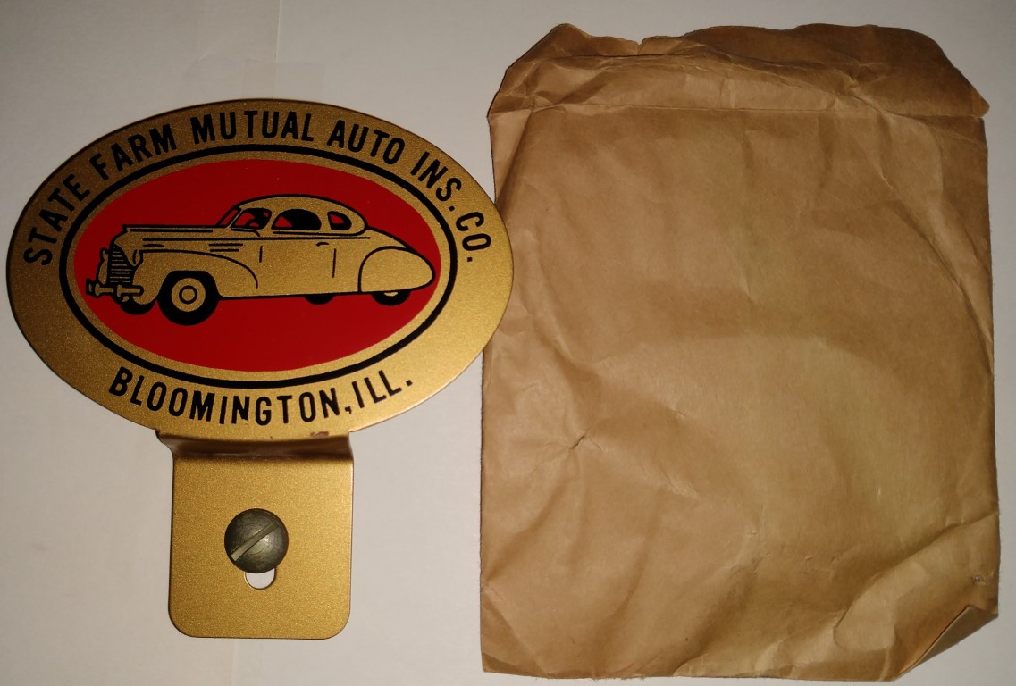 State Farm Auto Tag. New, old stock State Farm tag