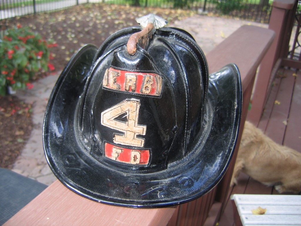 Derby Fire Department Fire Helmet. The Shield has