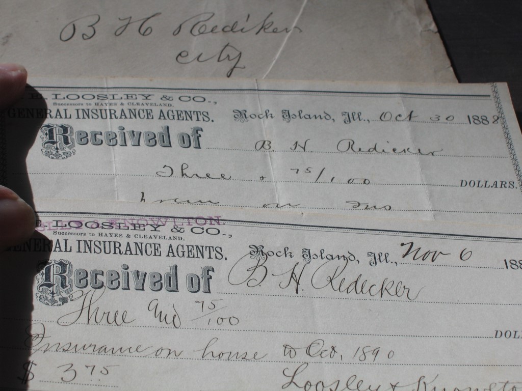 Insurance Paper Items. 1 and 2: Payment receipts