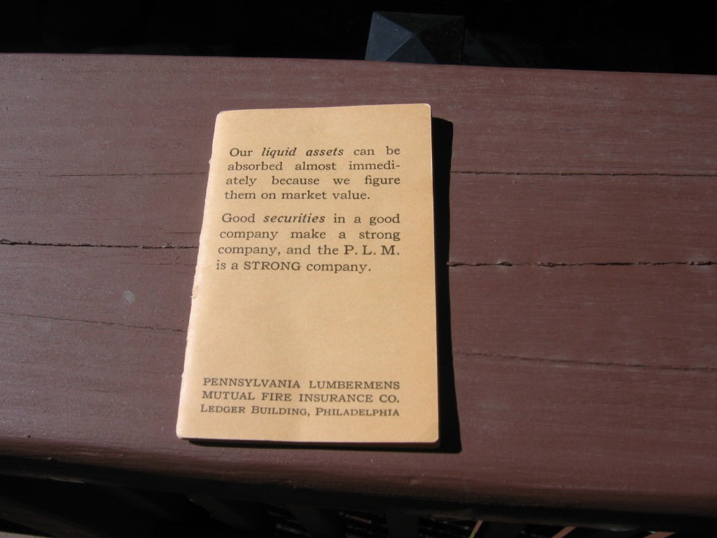 Advertising Piece from Pennsylvania Lumbermen's Mu