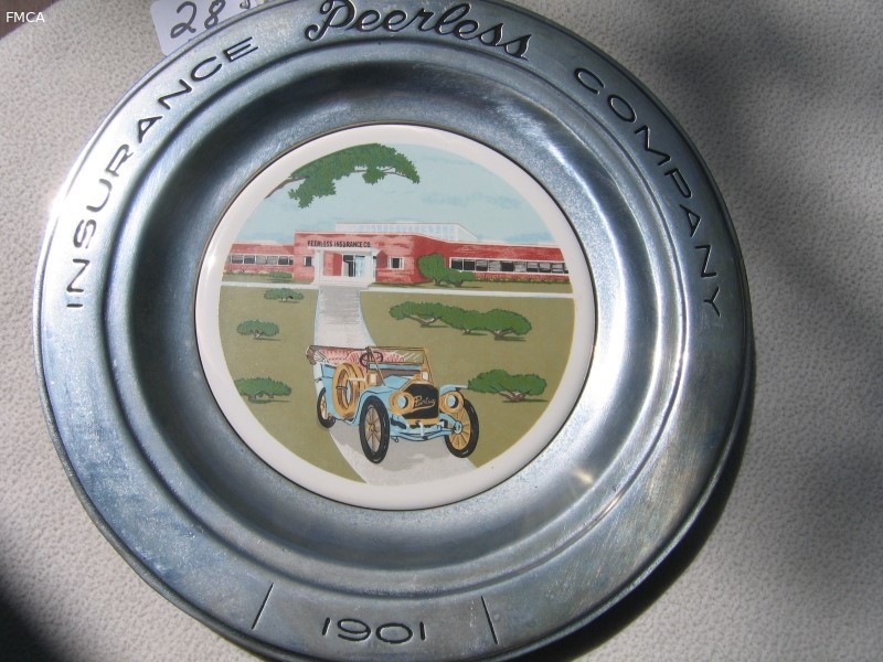 Peerless Insurance Pewter Plate