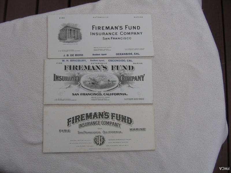 Fireman's Fund - 3 Blotters