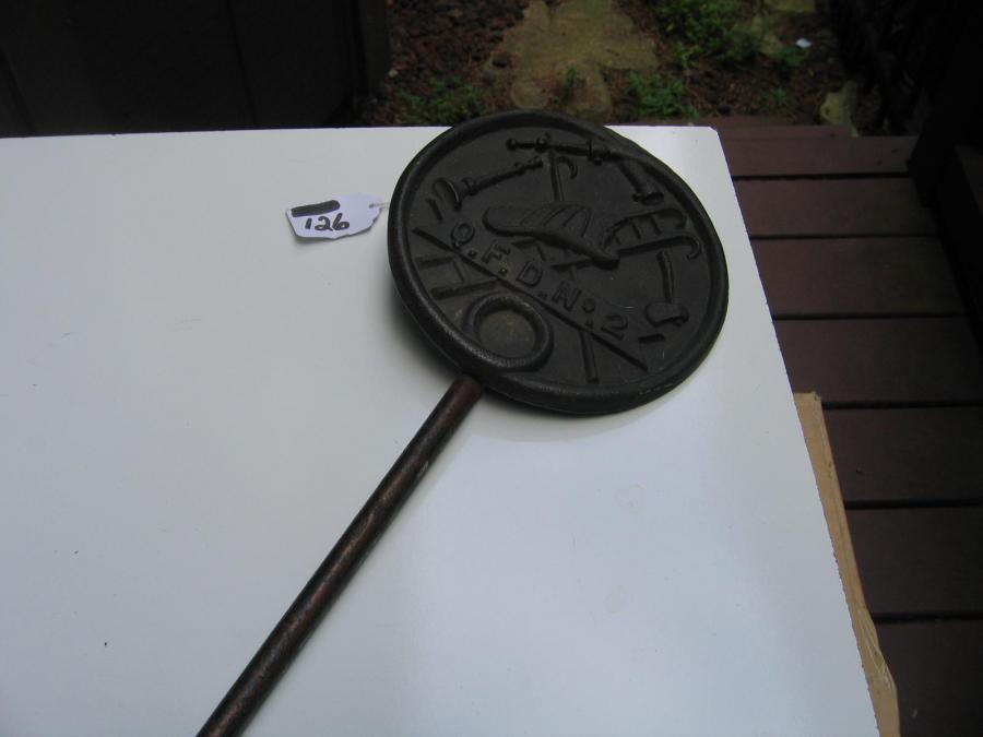 #126 Fireman’s Grave Marker. 31 ¼ inches long.