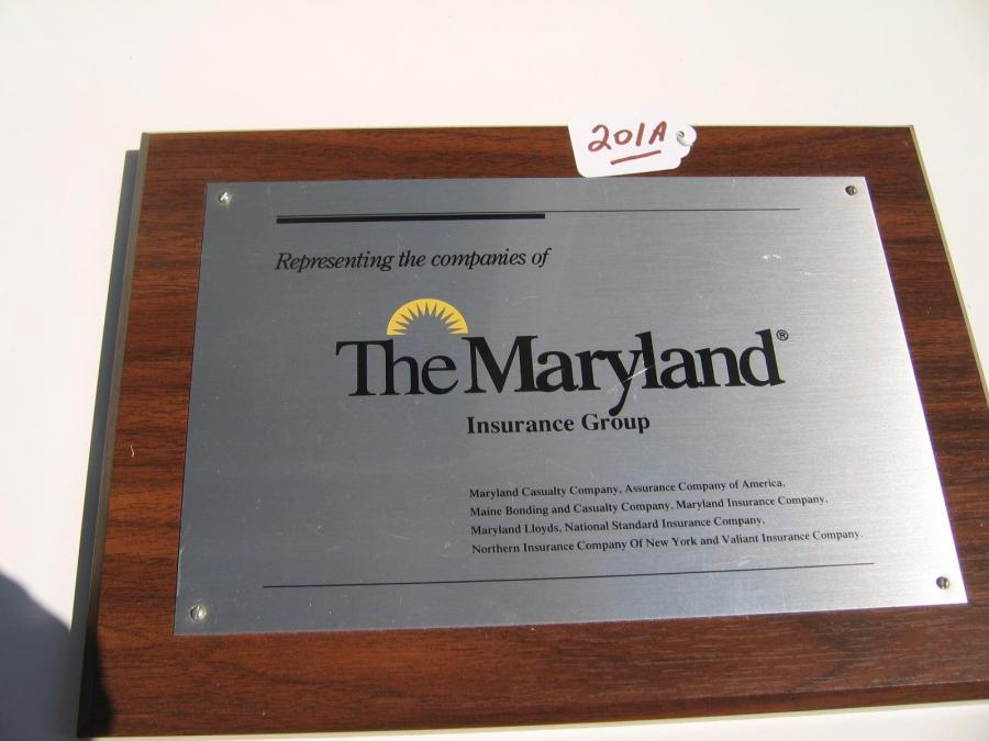 #133 Maryland Casualty Insurance Company Plaque.