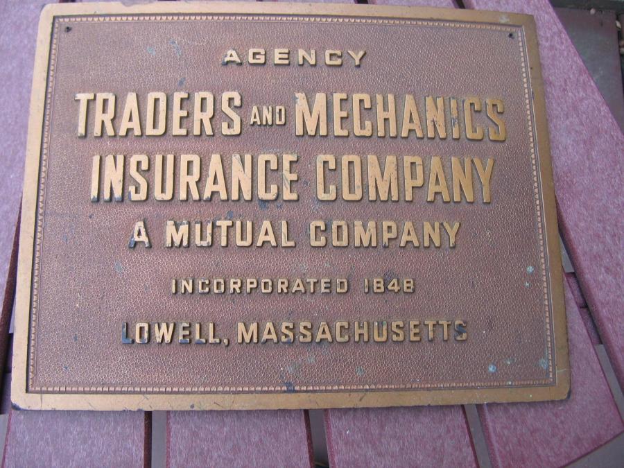 #135 Traders and Mechanics Insurance Company Plaque.