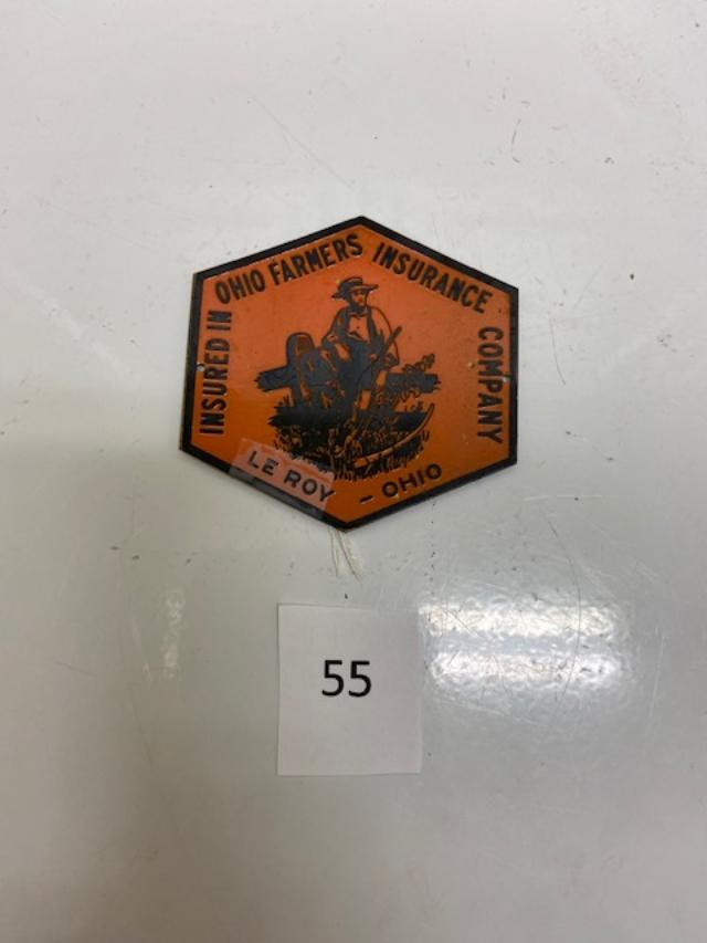 155 Firemark, U.S. Ohio Farmers, BU176. House Plate or Auto Tag ?