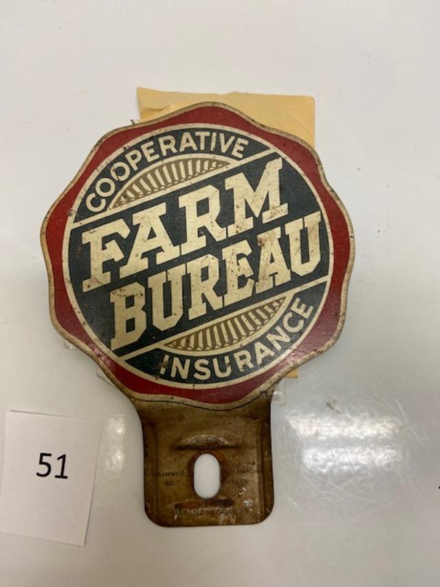 Auto Tag - Farm Bureau - with original screws