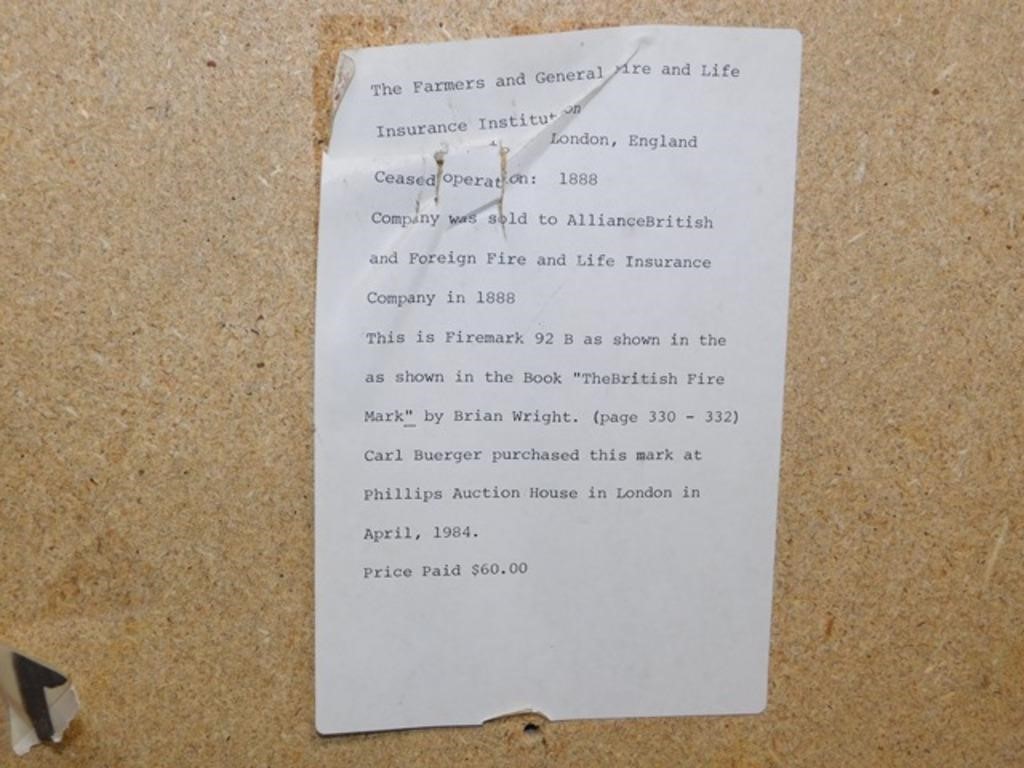 Foreign firemark, BU889/W92B