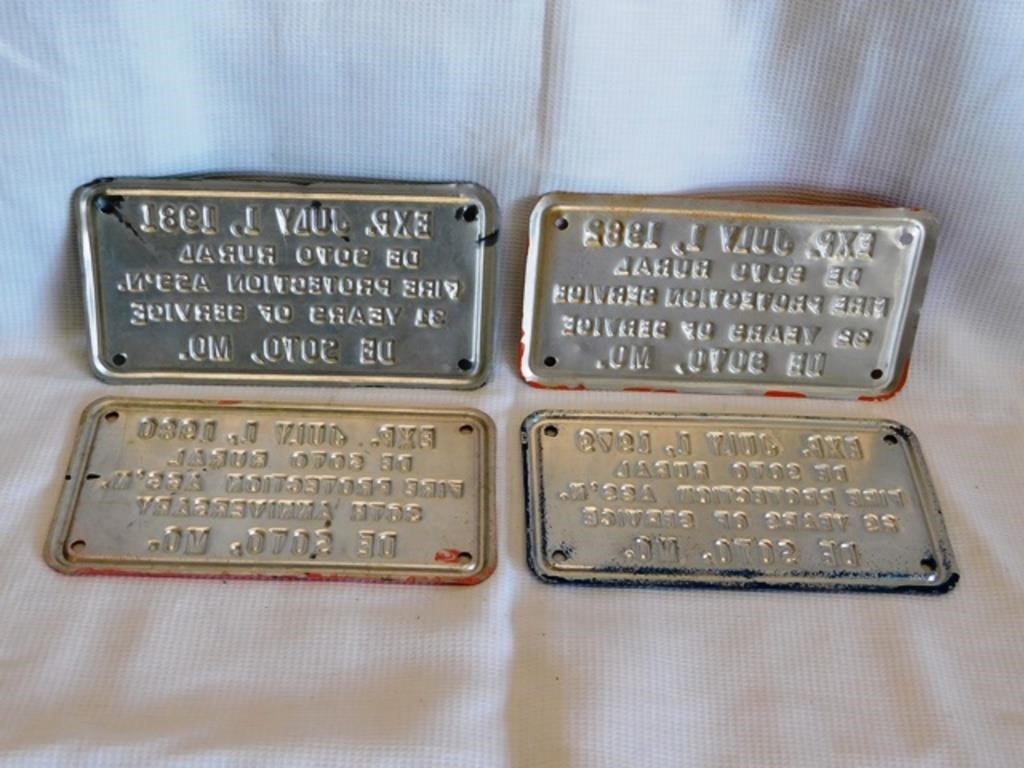 Lot of 4 Missouri Insurance tags