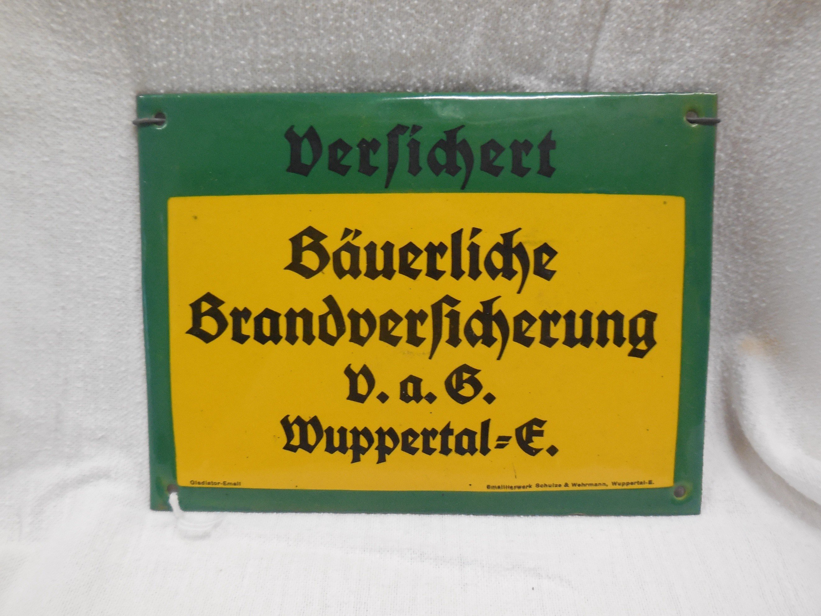Bauerliche Brandversicherung, E14C, German, enamal coated iron