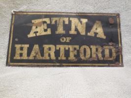 Aetna fire mark - BU#103 - tin,  6 3/4" x31/4" - issued about 1860