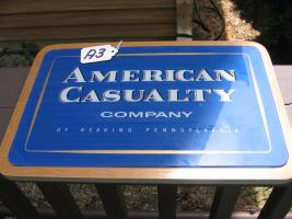 Sign. American Casualty Company. Wood with white