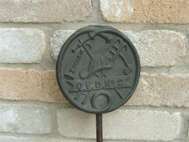 Q.F.D. No.2. Bronze Firemen Grave Marker. 6" dia