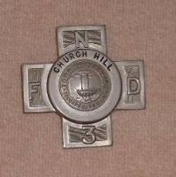 Town of Norwell Church Hill FD Hat Badge. 2 1/4"