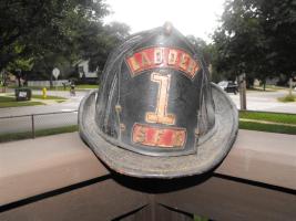 Fire Helmet - Old. Ladder 1 S.F.D. Inside has me