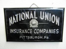 National Union Ins Co. - Pittsburg, PA, Tin sign 9