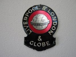 Liverpool & London & Globe. Tin. Raised Globe.