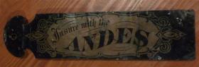 Andes Insurance Company Ledger Marker. Reverse si